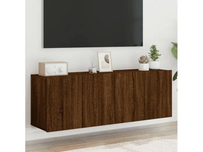 Muebles para TV de pared 2 unidades roble marrón 60x30x41 cm