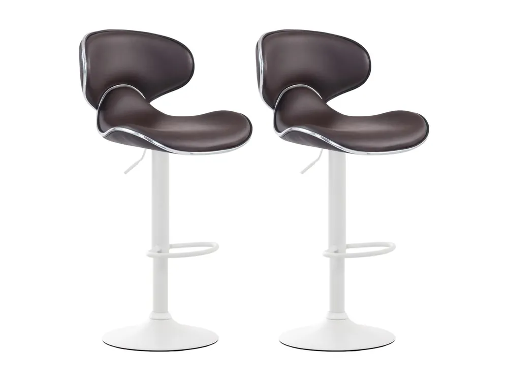 Set De 2 Taburete de bar - Simil cuero & blanco - Marrón - Las Vegas v2