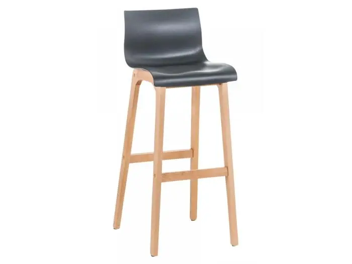 Taburete de bar - Madera & Madera - Gris - Hover
