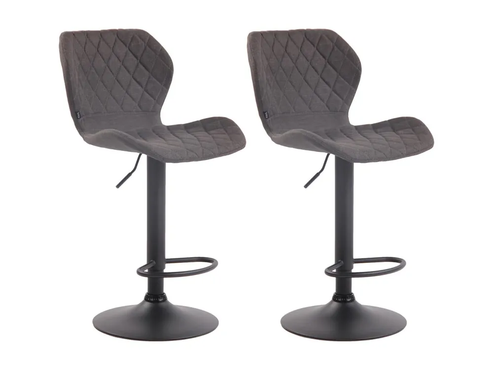 Set De 2 Taburete de bar - Tela & Metal - Gris oscuro - Cork