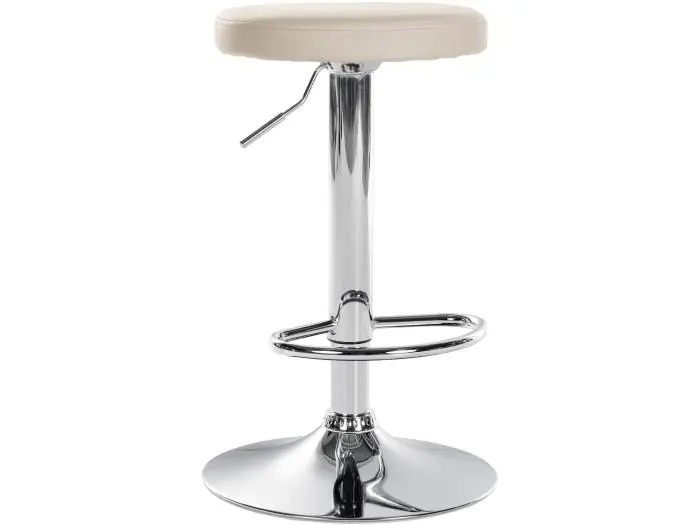 Taburete de bar - Simil cuero & cromo - Crema - Ponte