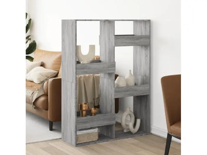 Separador de ambientes madera gris Sonoma 100x33x135 cm