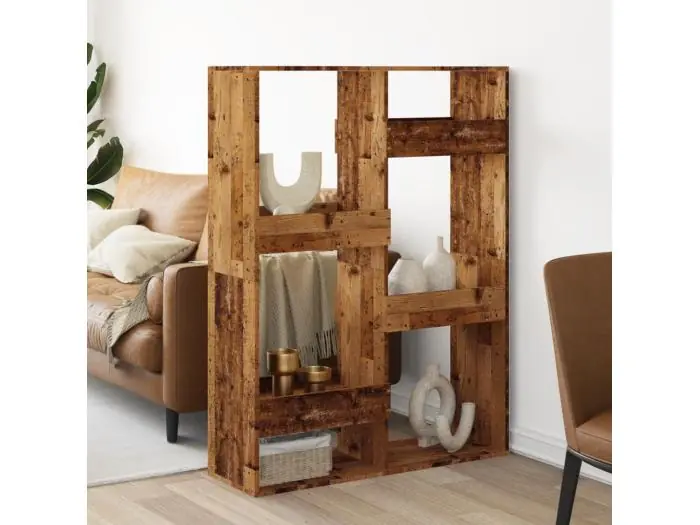 Separador de ambientes madera envejecida 100x33x135 cm